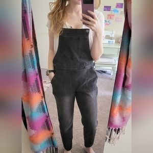 Old Navy, black overalls.